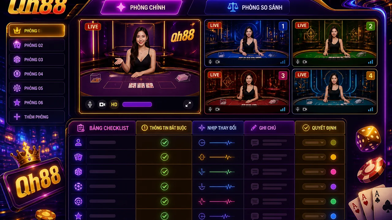 Theo dõi nhiều phòng live game không bị rối: checklist qh88 cho người thích khám phá